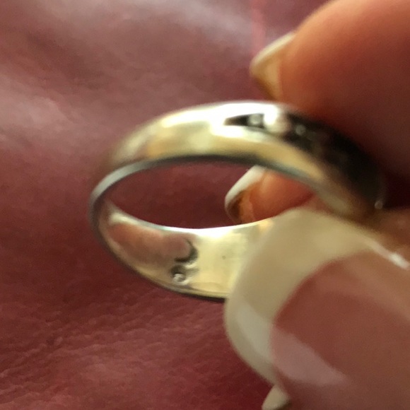 Vintage Turquoise and Silver Band Sz 7 - Picture 3 of 5